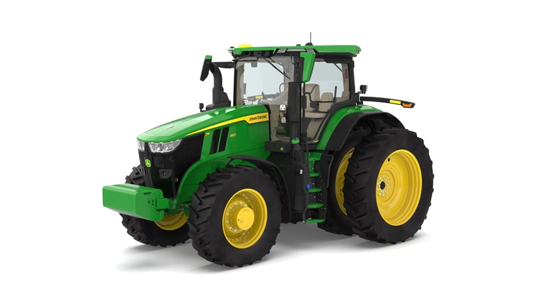 Front left-facing 7R 350 tractor on a white background