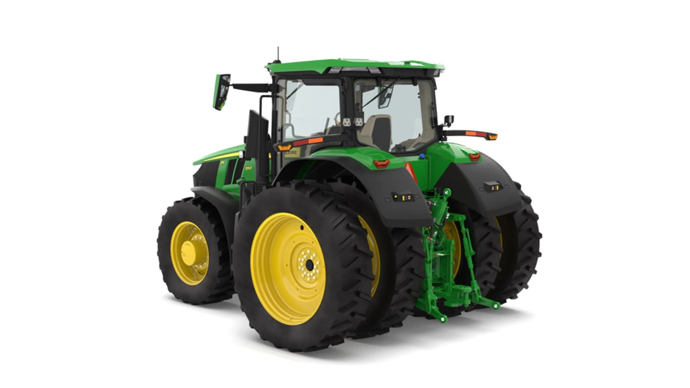 Rear left-facing 7R 350 tractor on a white background