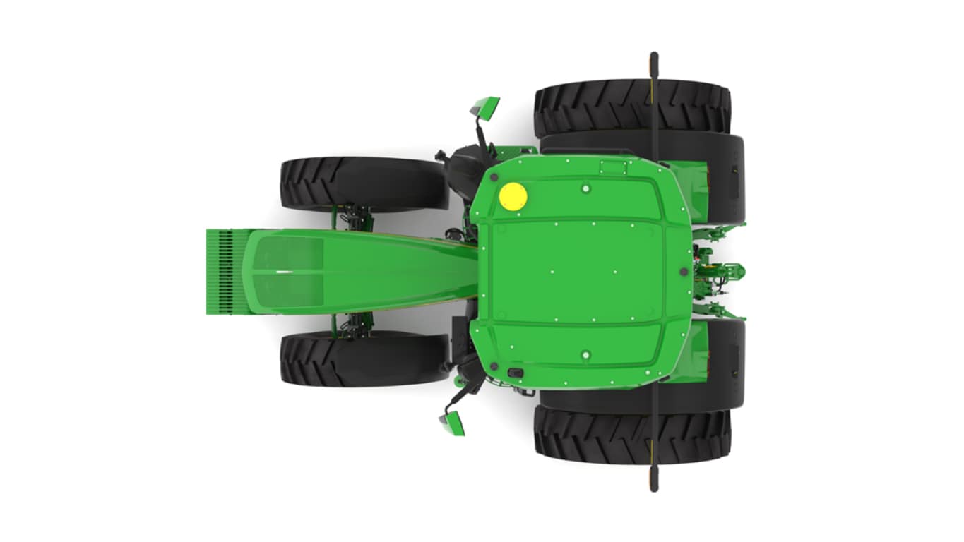 Top view of 7R 350 tractor on a white background