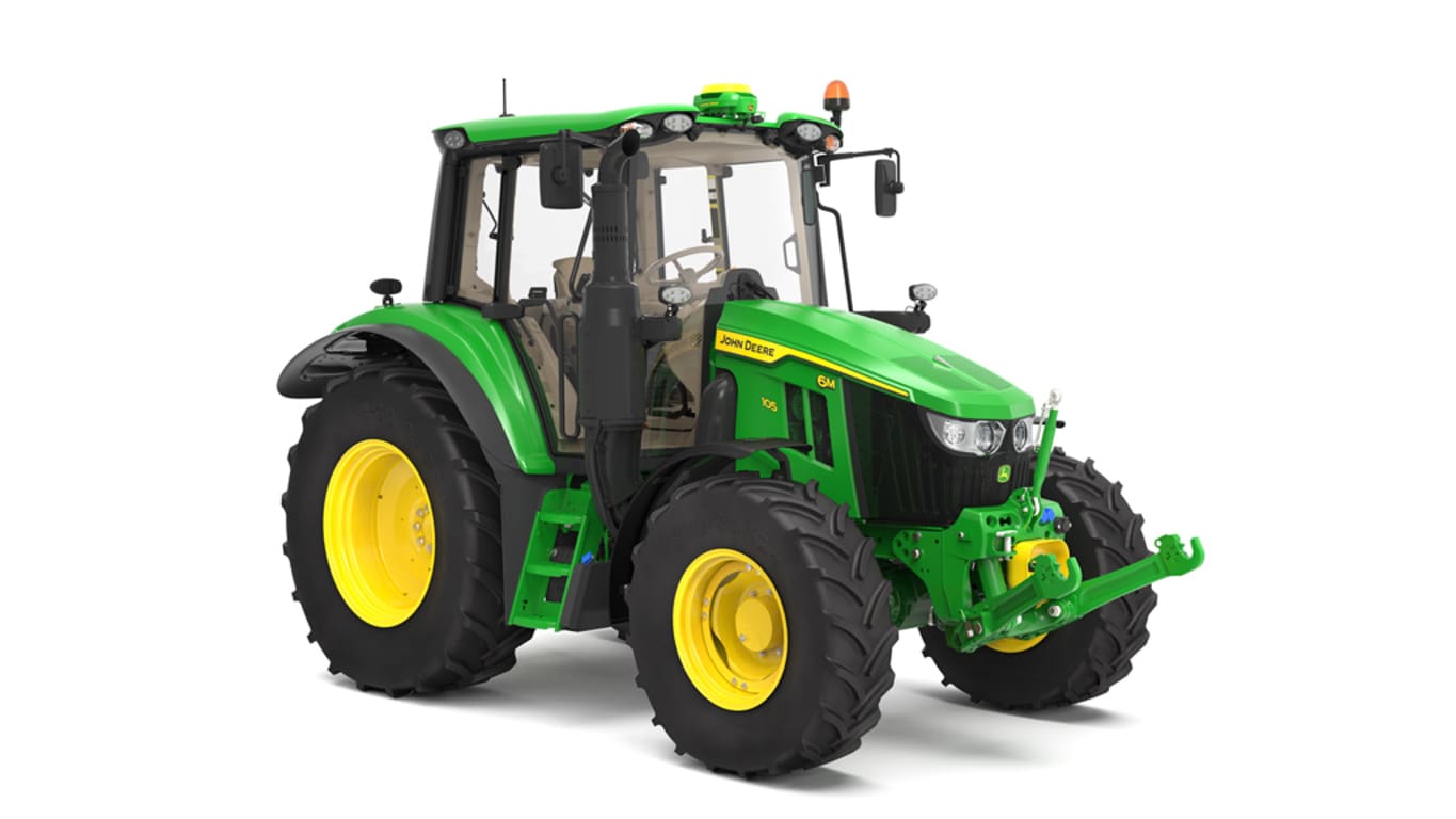 Front-right studio rendering of 6M 105 Tractor