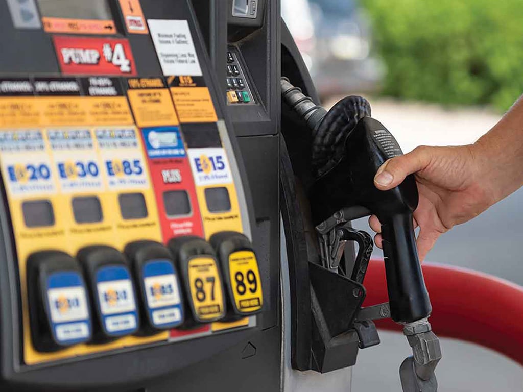 closeup of a gas pump