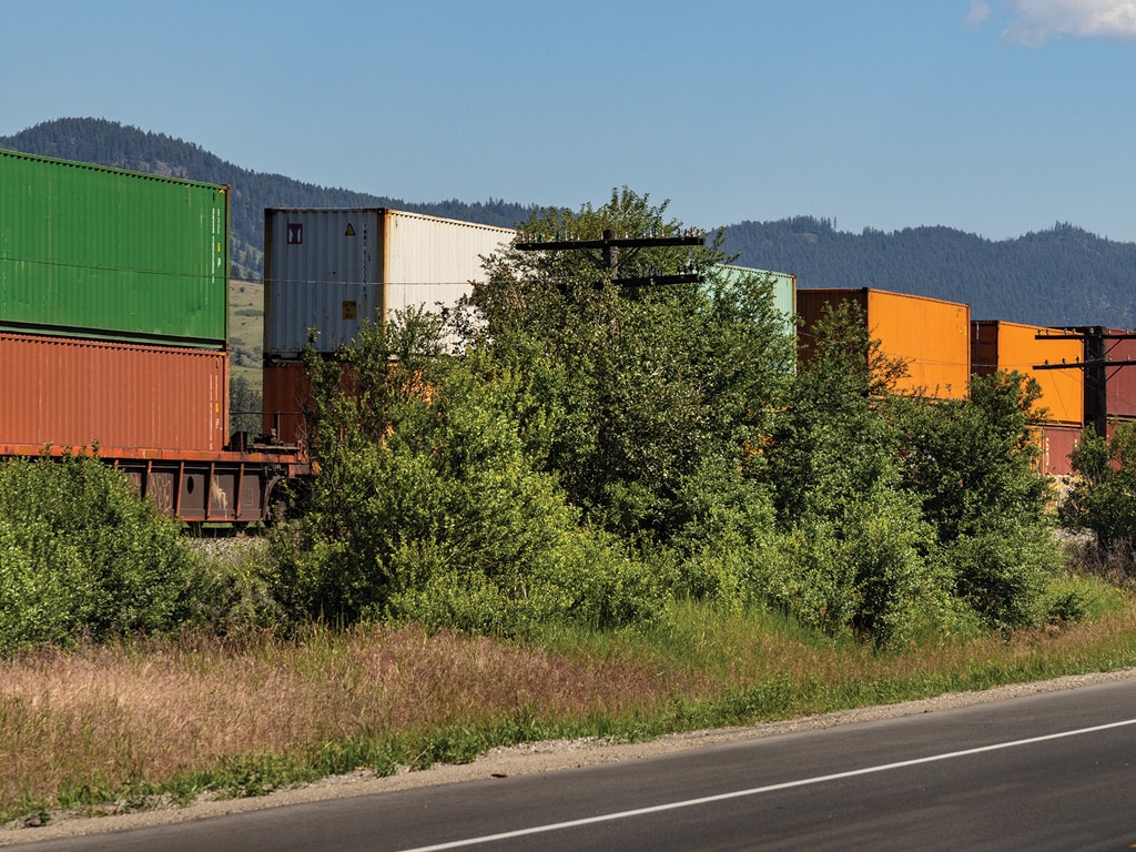 train cars with storage containers