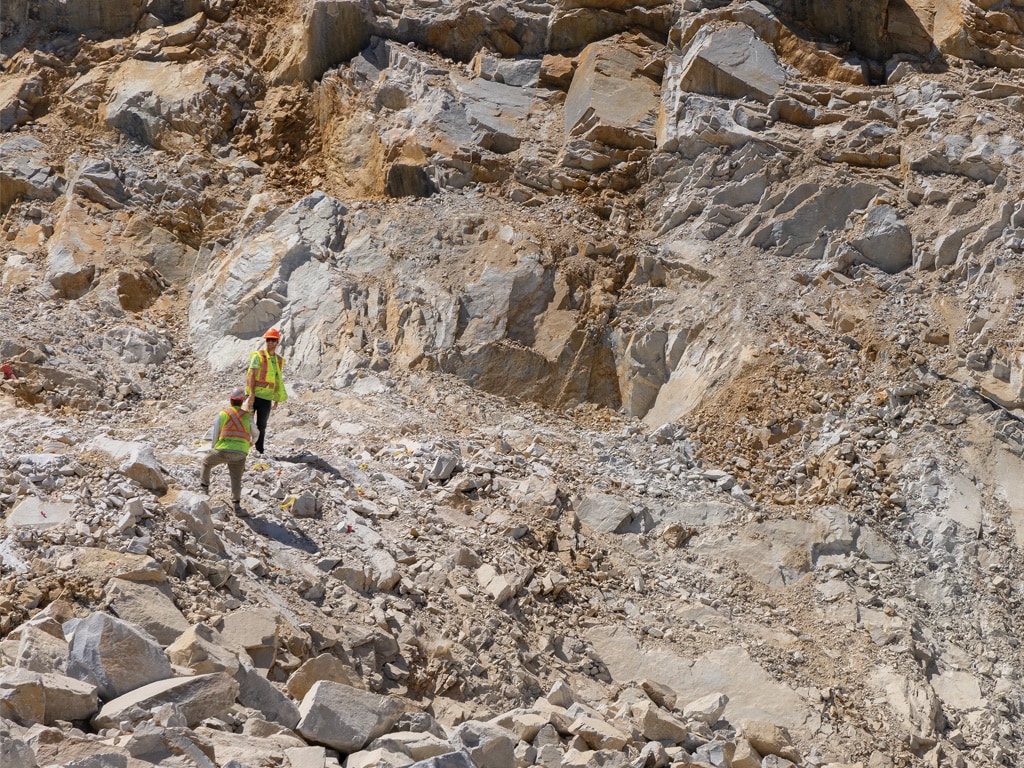 two people on a construction site