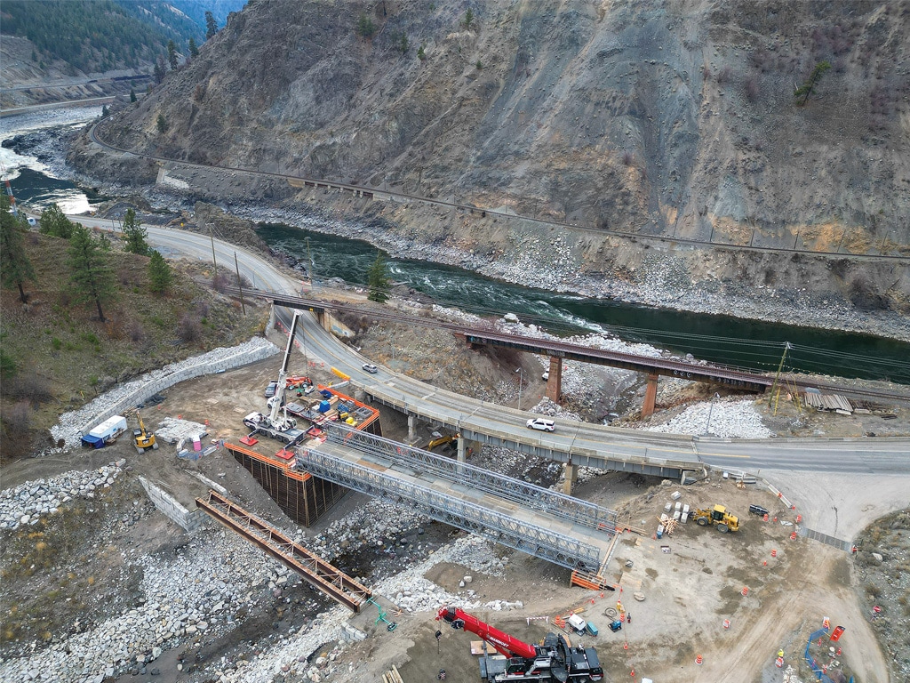 bridges being built at a construction site