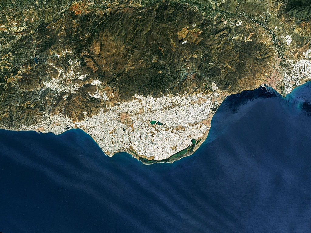 satellite view of land and sea