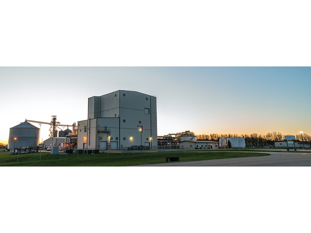 The Luverne, Minn. ethanol plant at sunset