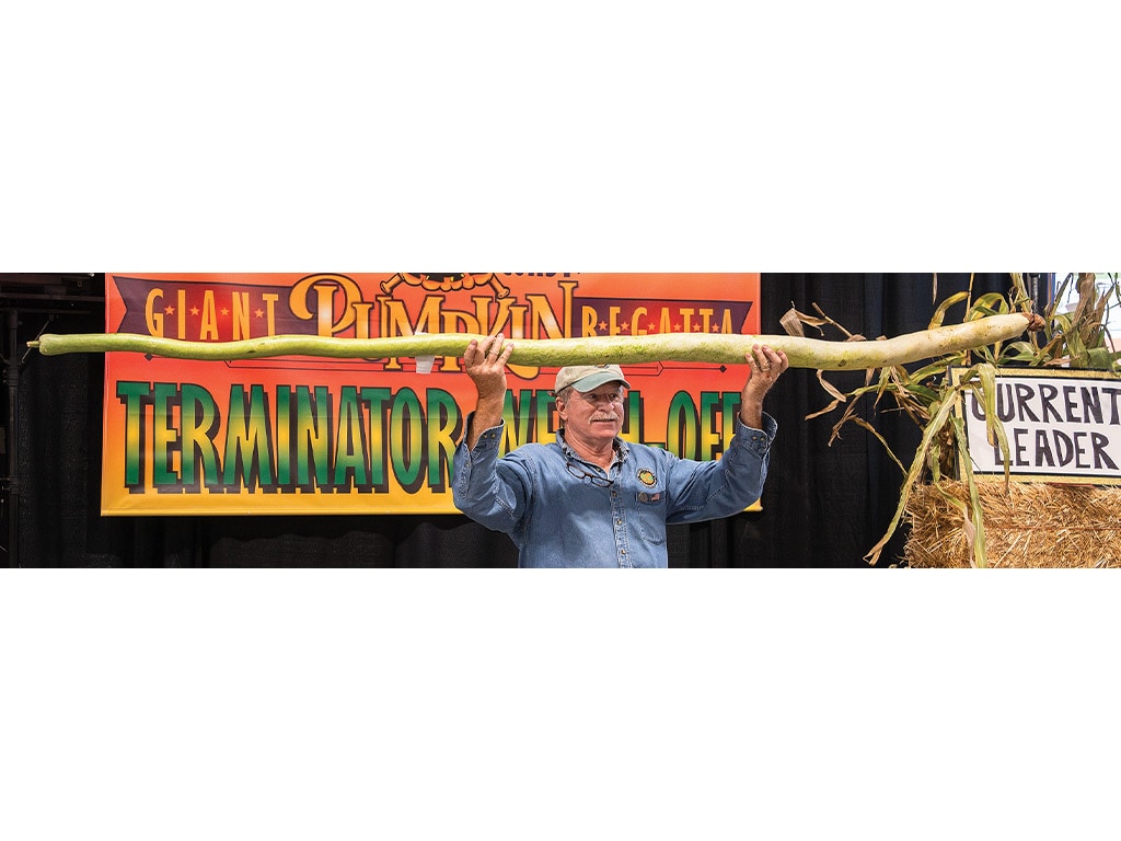 Matt Sekreta holding up his gourd